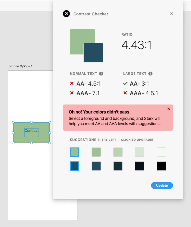 stark contrast checker with the smart colour suggestions 