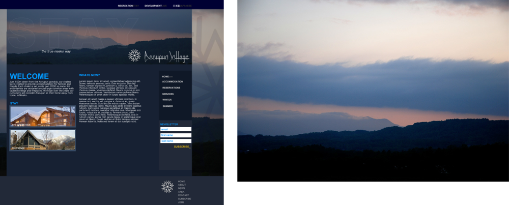 Annupuri Village website design with the image that was used for the header image