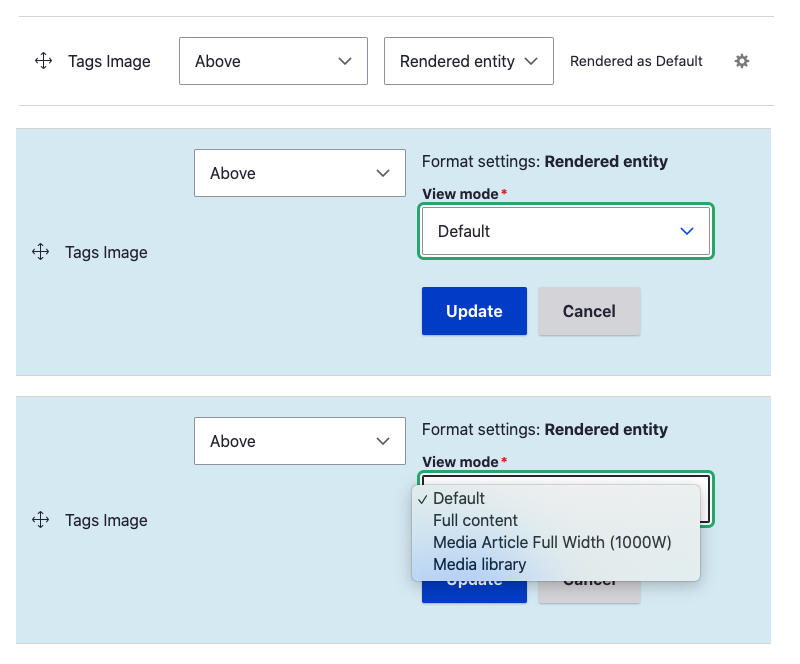Image field for Media Format options Drupal 9