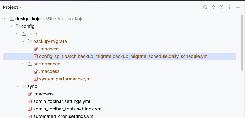 back migrate folder route drupal configuration split