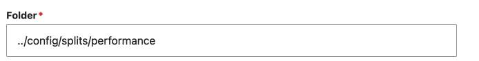 folder input field in config split drupal showing directory route