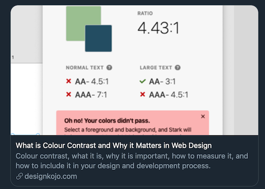 colour contrast ratio article twitter card