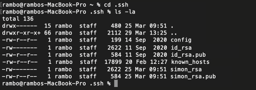 default id_rsa and id_rsa.pubfiles in local mac environment