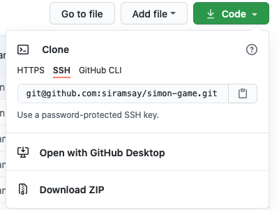 clone git repository UI on GitHub