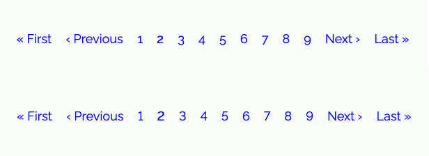  Raleway font use in pagination using old style numbers top and lining numbers bottom