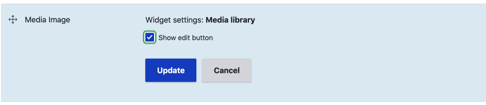 media library field settings with show edit button checked
