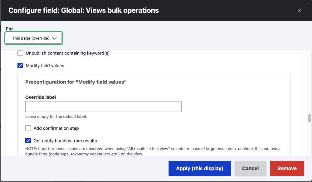 configure views bulk operations to use views bulk edit