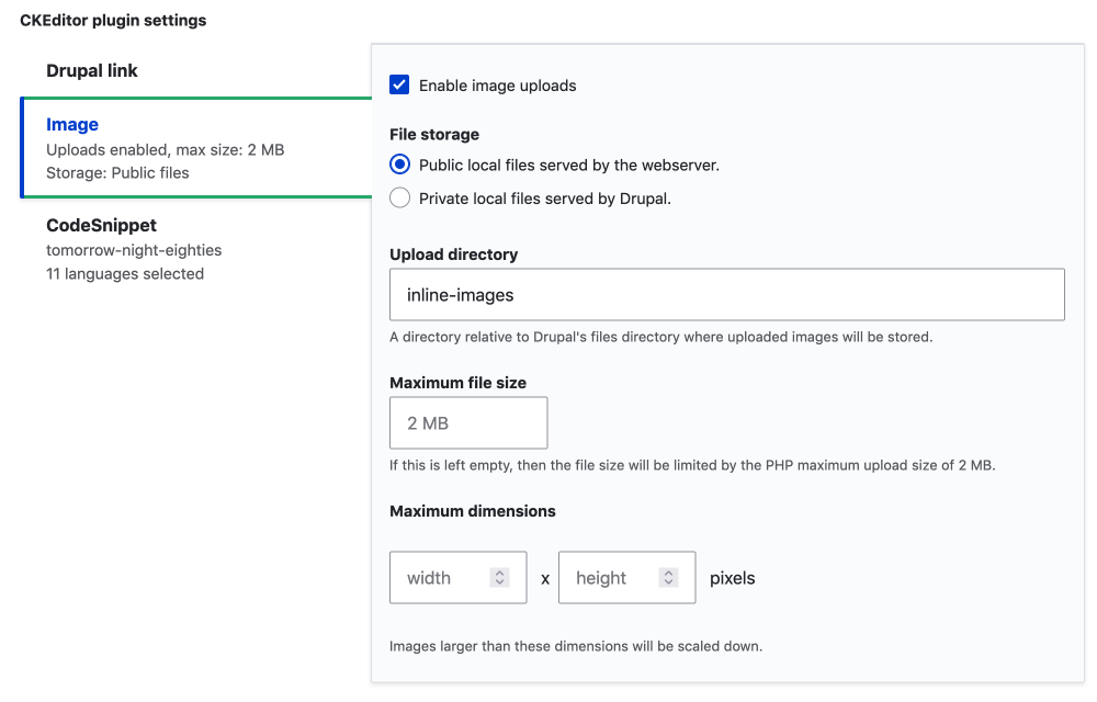 drupal ckeditor plugin settings for Media module