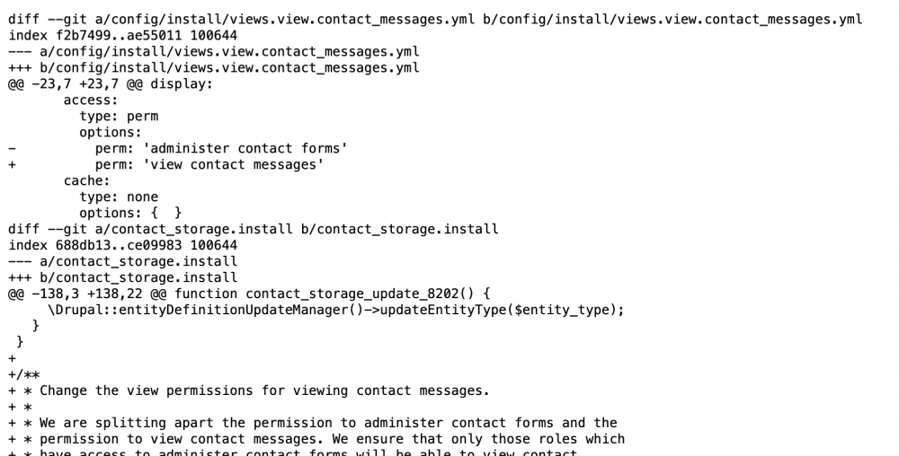 drupal contact storage module patch for adding permissions
