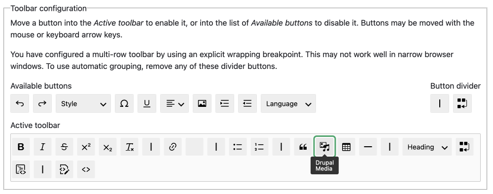 add media icon to toolbar  in a drupal text format UI