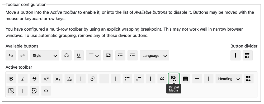 add media icon to toolbar in a drupal text format UI
