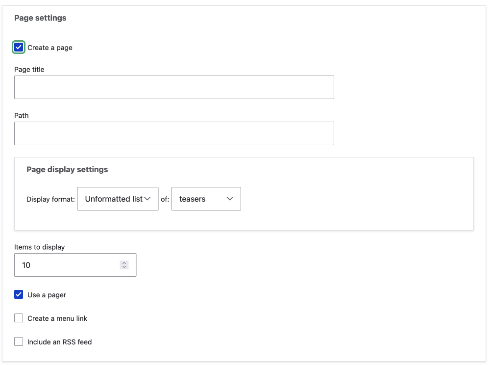create a page settings form in Drupal