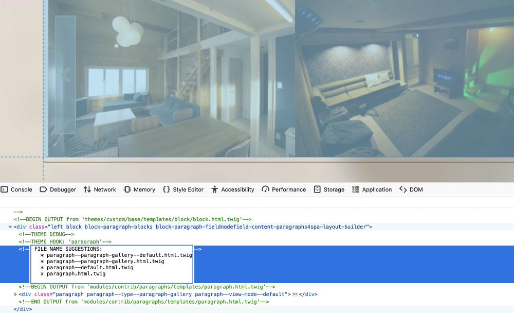 paragraphs module theme hook twig debug