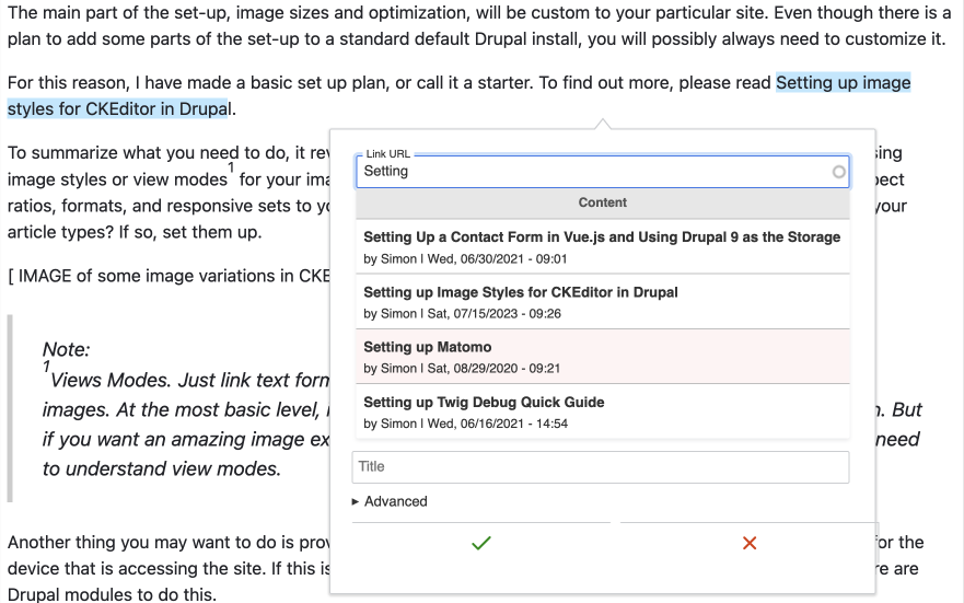 linkit search module in Drupal CKEditor