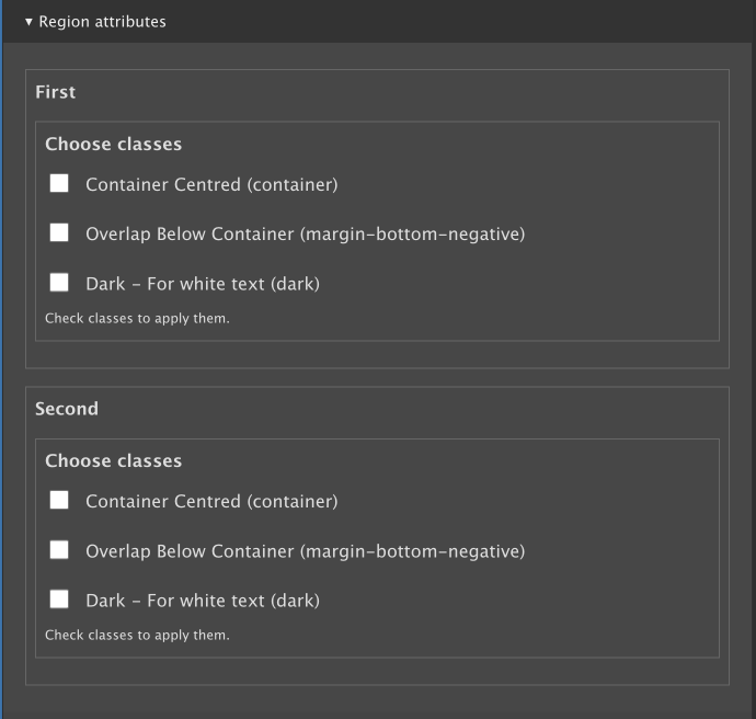 section region attributes layout builder drupal