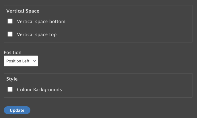 layout builder user interface for component styling using layout builder styles module