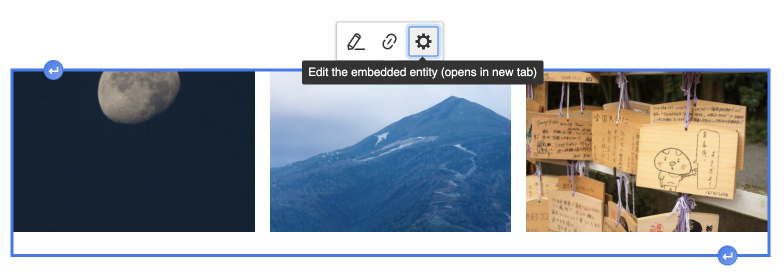 entity embed UI in CKeditor