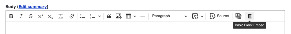 entity embed basic block buttton in ckeditor