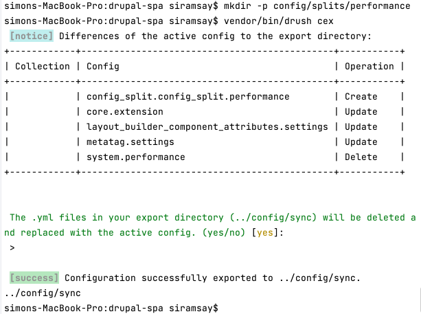 drush config import on production