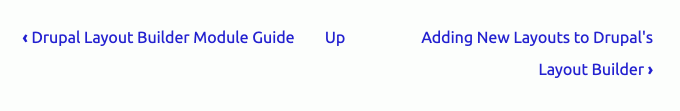 book module pagination show previous, up(a level), and next. previous and next show the page titles with an icon as well.