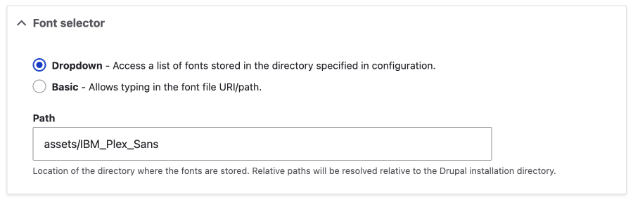 font selector settings image effects module drupal