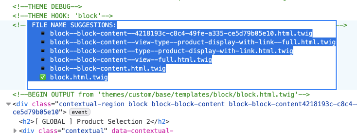 global block template name suggestions