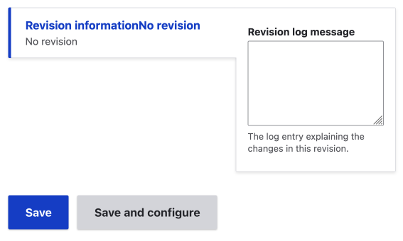 save or save and configure options for a block