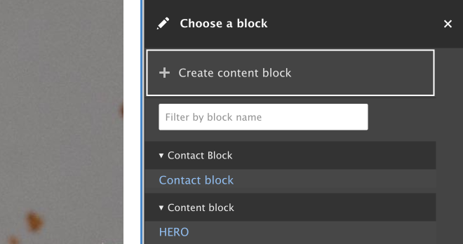 create custom block inline instance on layout page by click add block in the UI
