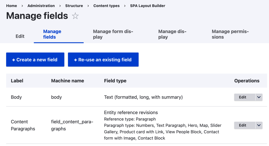 paragraph types added to node edit form